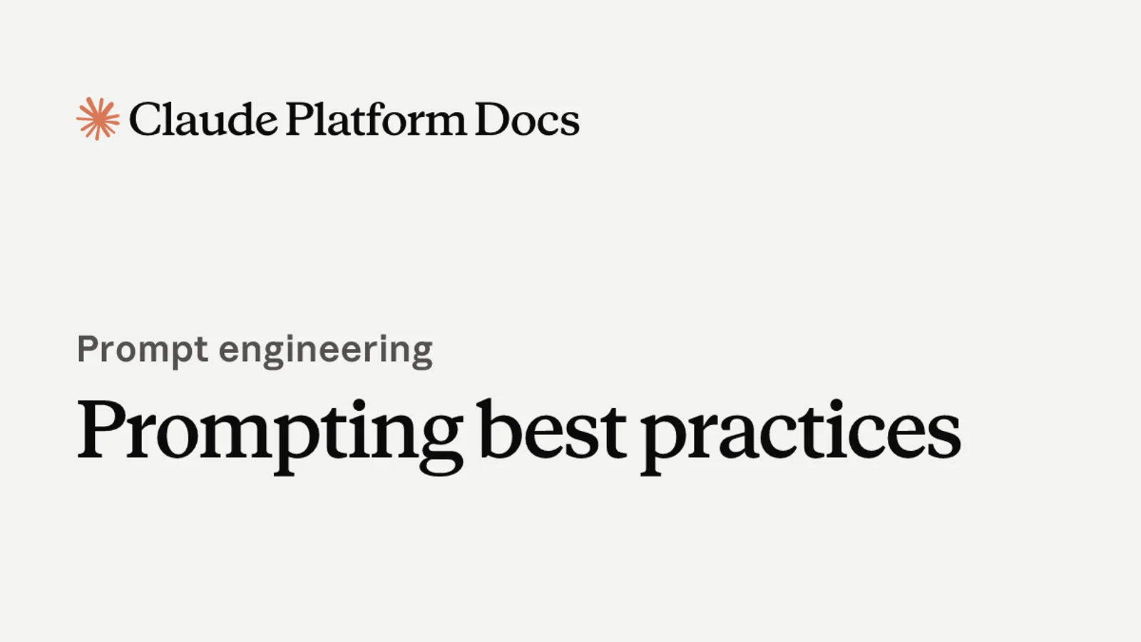 Claude Platform Docs의 Prompting best practices 문서 표지